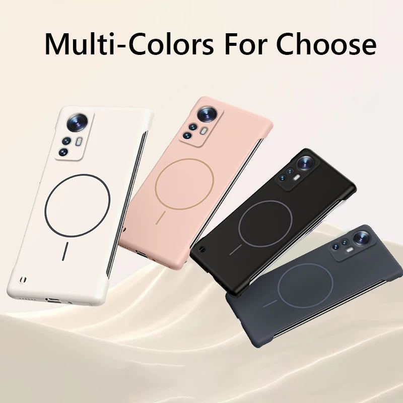 For Magsafe Frameless Magnetic Wireless Charging Phone Case For Xiaomi 12 Pro 12X Xiaomi12 Pro 5G Slim Hard Back Cover