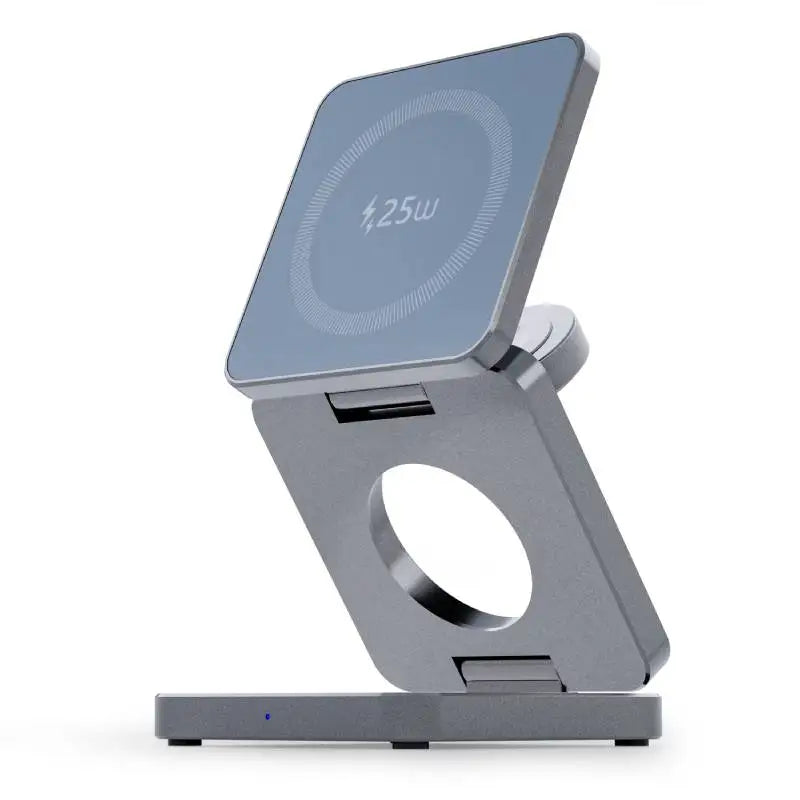 Qi1/Qi2.2 Foldable 3-in-1 Magnetic Wireless Charging Station for iPhone 12~17 Series AirPods iWatch Portable Travel Charger