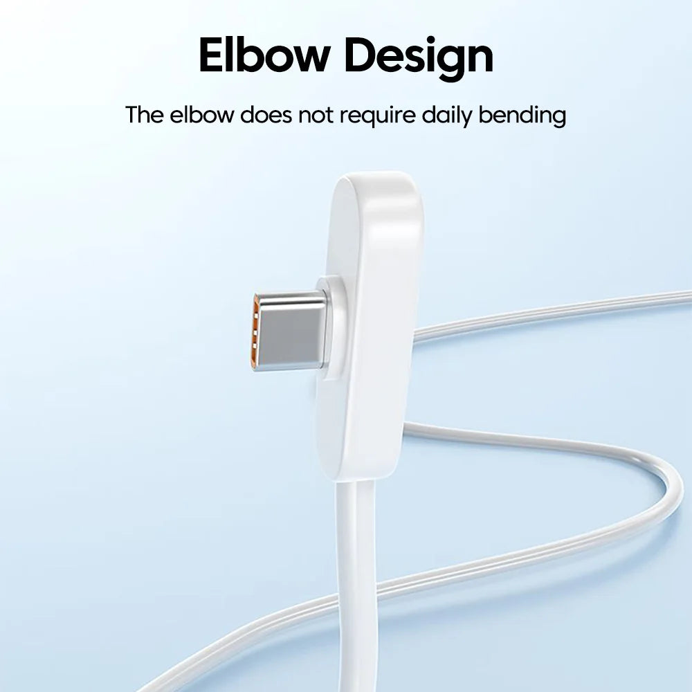6A L-shaped 100W Fast Charging Data Cable Mobile Game Elbow USB A To Type C Cable High Speed Data Transfer USB Type C Cable