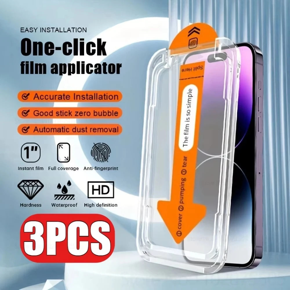 1-3Pcs HD Screen Protectors for iPhone 17 Pro Max 18 16 15 14 13 12 Mini 11 16e 16 Plus XR XS 6 7 8 Dust Free Installation Glass