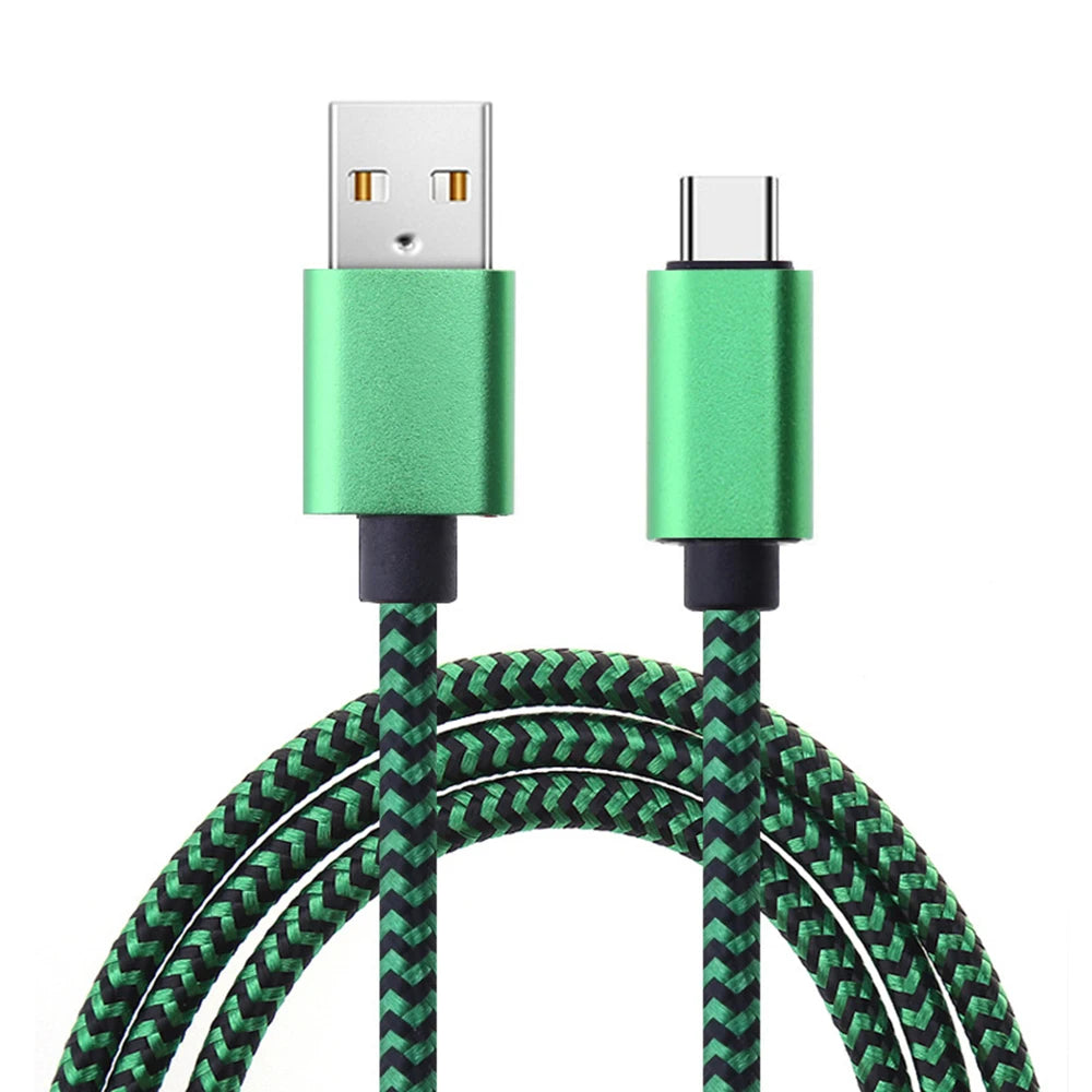 3M USB A To Type C Cable Date Sync Line 3A Mobile Phone Fast Charger Cable Braided Wire Charger Cable For Xiaomi Huawei Android