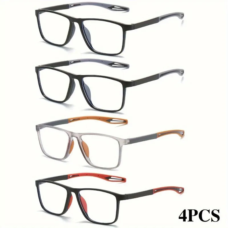 4pcs Reading Glasses Box Men's Reading Glasses New Fashion Decorative Glasses