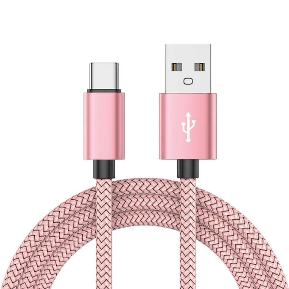 Fast Charging USB Type-C Cable, Nylon Braided,60W USB-A To USB-C Android Charging Cord