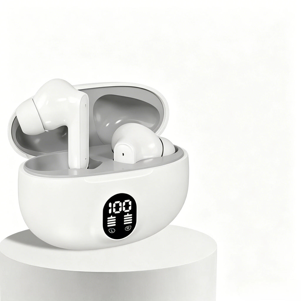 Mini Slim TWS Wireless Bluetooth Earbuds Noise Isolation Long Playtime Battery Built-In Mic for Hands-Free Calls Music Streaming