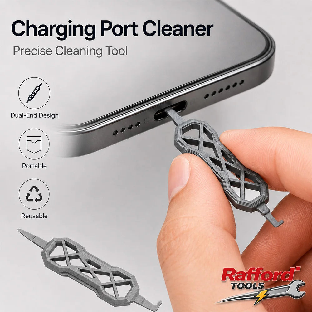 Rafford Portable Charging Port Cleaner, Dual-End USB C Phone Dust Remover Tool for USB-A USB-B USB-C