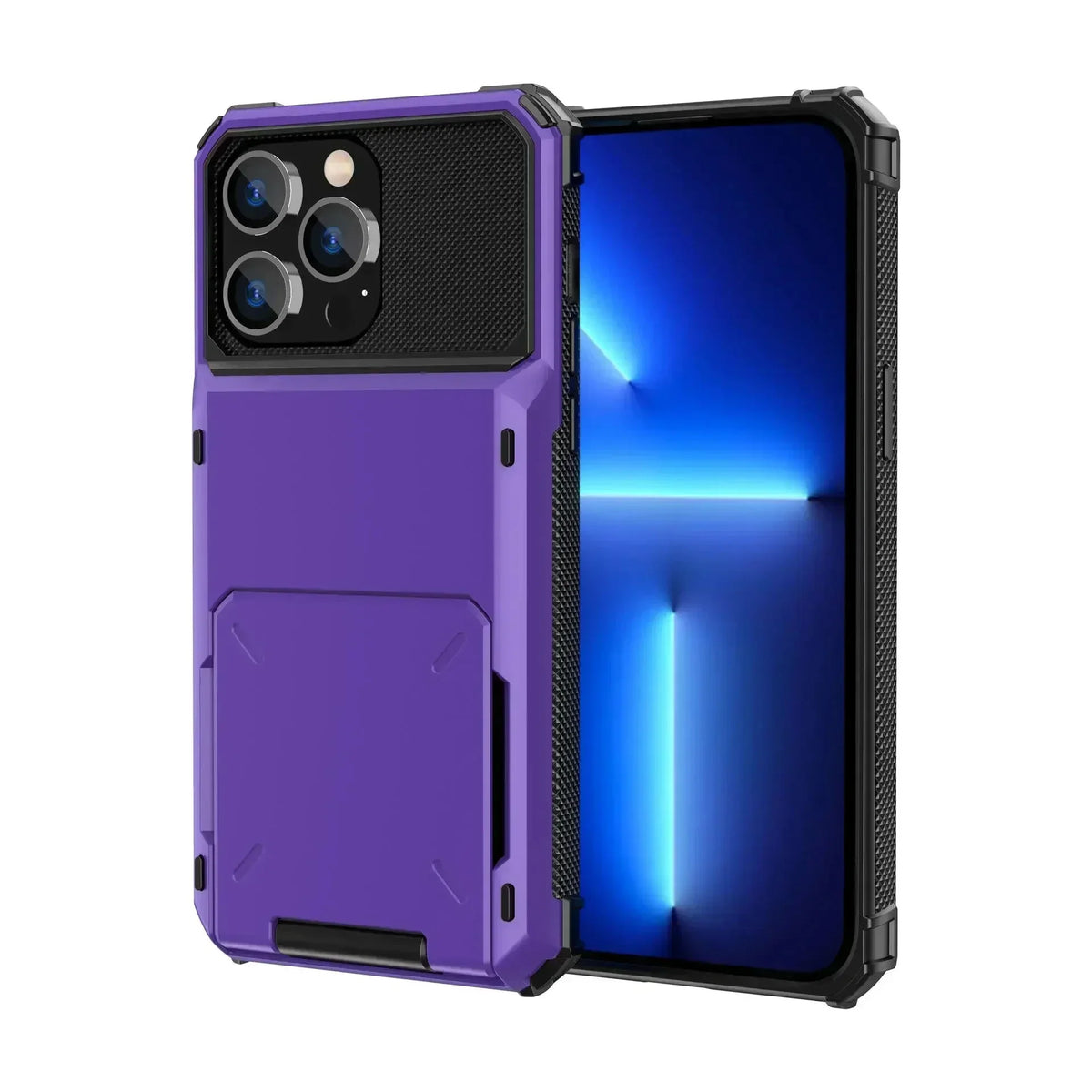 Card Holder Case For iPhone 18 Pro Max 17e 17 Pro Max 16 15 14 13 Heavy Duty Wallet Hidden Flip Slot Protective Hard Back Cover