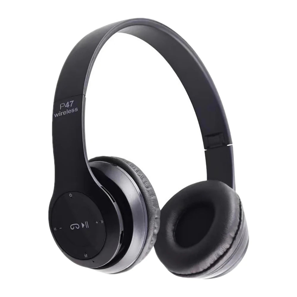 P47 Wireless Earphones 5.0 Bluetooth Headset Folding Series HiFi Stereo Bass Sports Game Headset With Mic For Mobile Phone Game