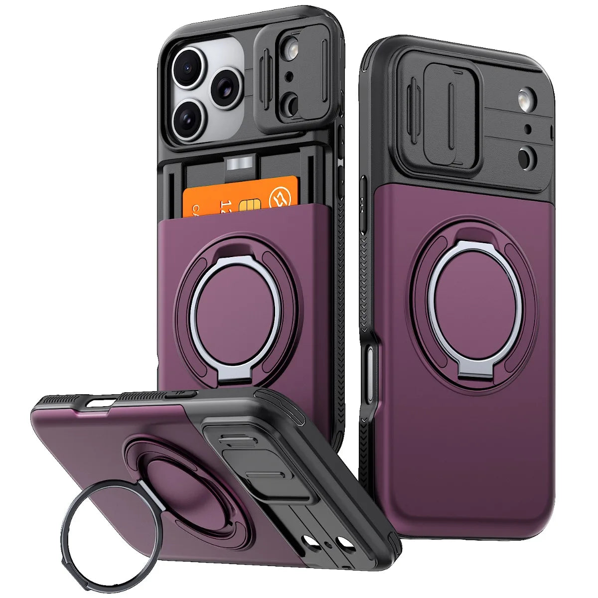 Heavy Duty Wallet Case for IPhone 18 17 16 15 14 13 12 Pro Max 17E 16E Shockproof Armor & Card Stand Holder Cover