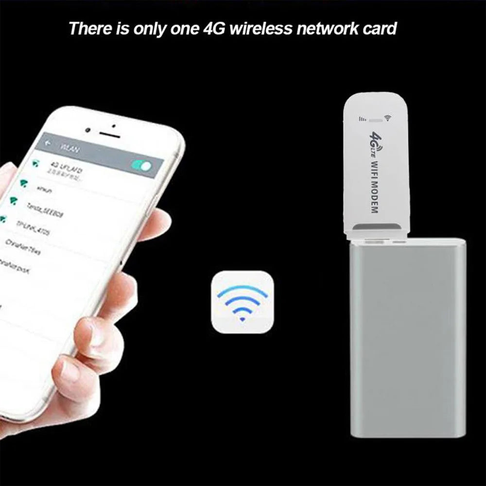 150Mbps 4G LTE USB WiFi Dongle Sim Card Wireless Modem Stick Portable Mobile Broadband Router Adapter for Home Office Travel Use