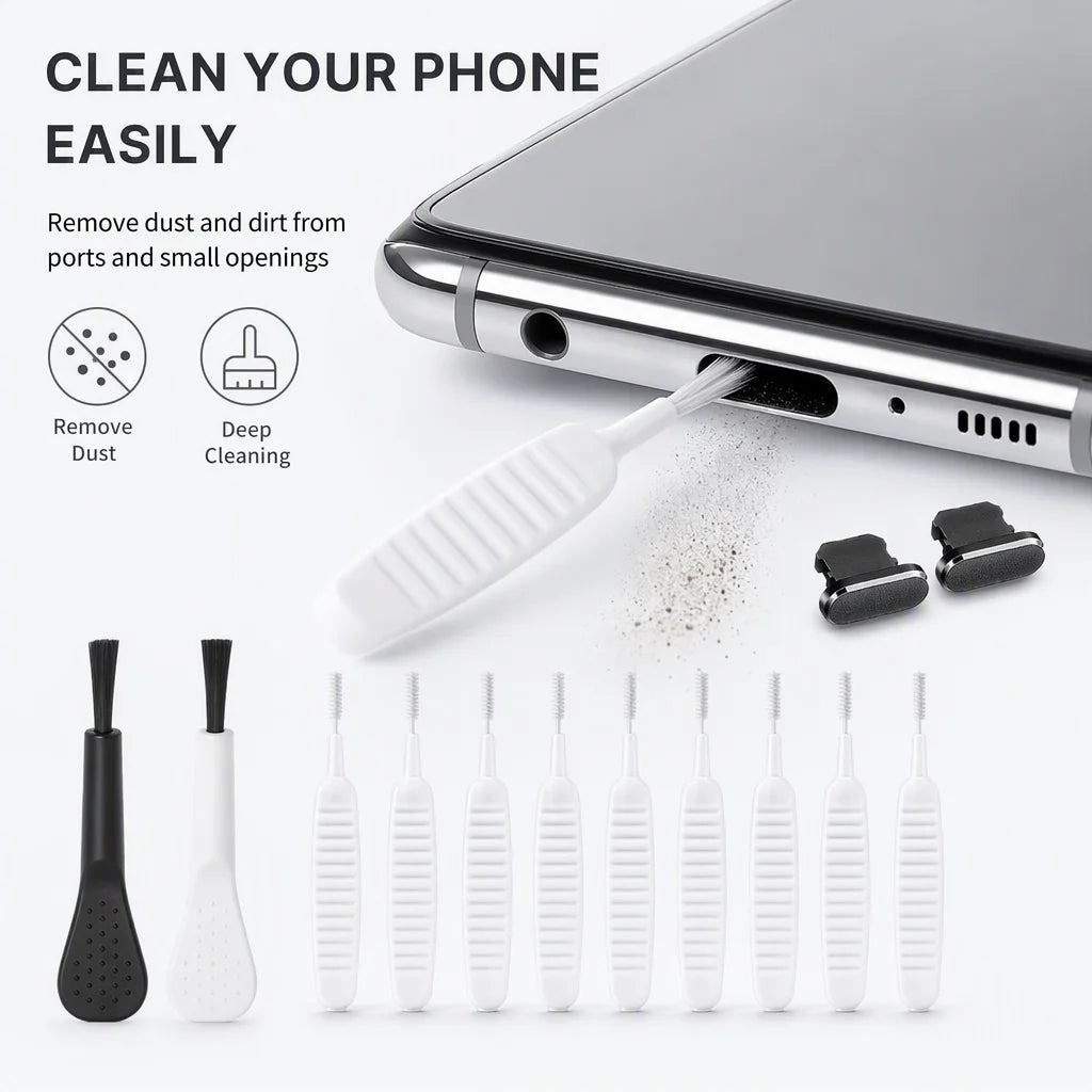 Mobile Phone Charging Port Dust Plug for iPad iPhone 15 for Shower Port Cleaner Kit Computer Keyboard Cleaner Tool Cleaner Brush