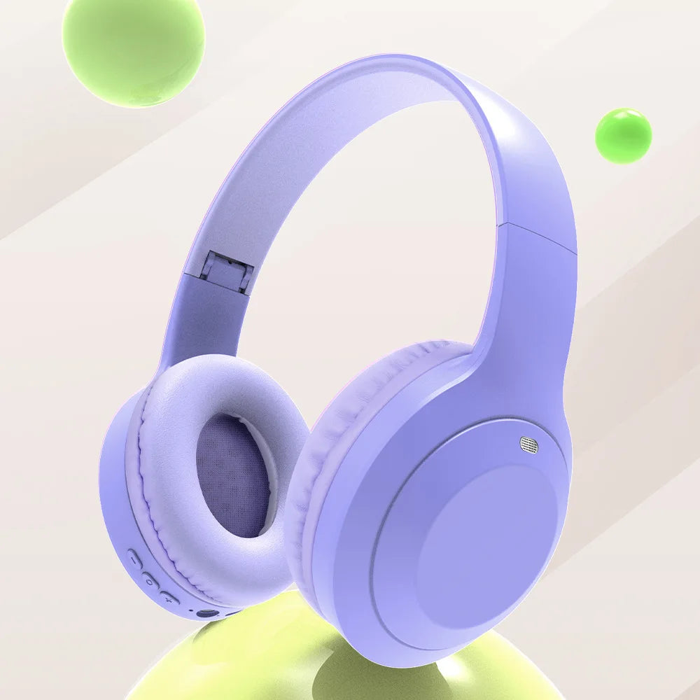 Over Ear HIFI Stereo Headsets Wireless Bluetooth Headphones Sports Gaming Earphones with HD Mic Support TF/AUX Noise Reduction