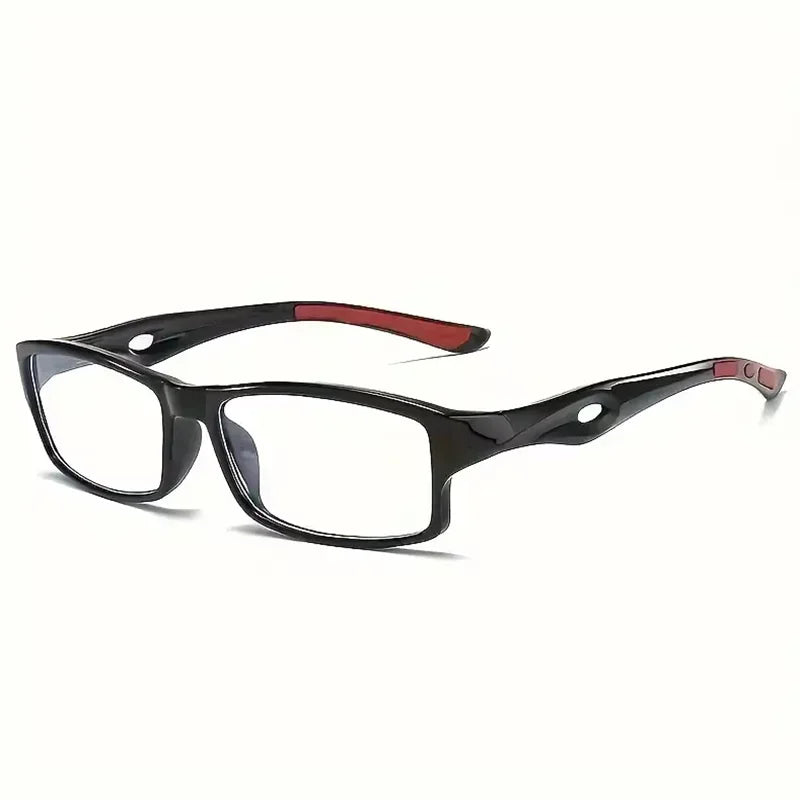 3/5PCS Sport Style Non-Prescription Reading Glasses Anti-Blue Light Rectangular Full Rim Eyewear, PC Frame Material