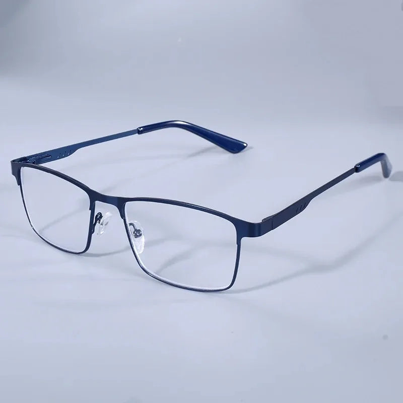 +0.75 1.25 1.5 1.75 2.0 2.25 2.75 Anti Blue Mens Glasses Men Square Metal Large Frame Reading Presbyopia Glasses Gafas Lectura