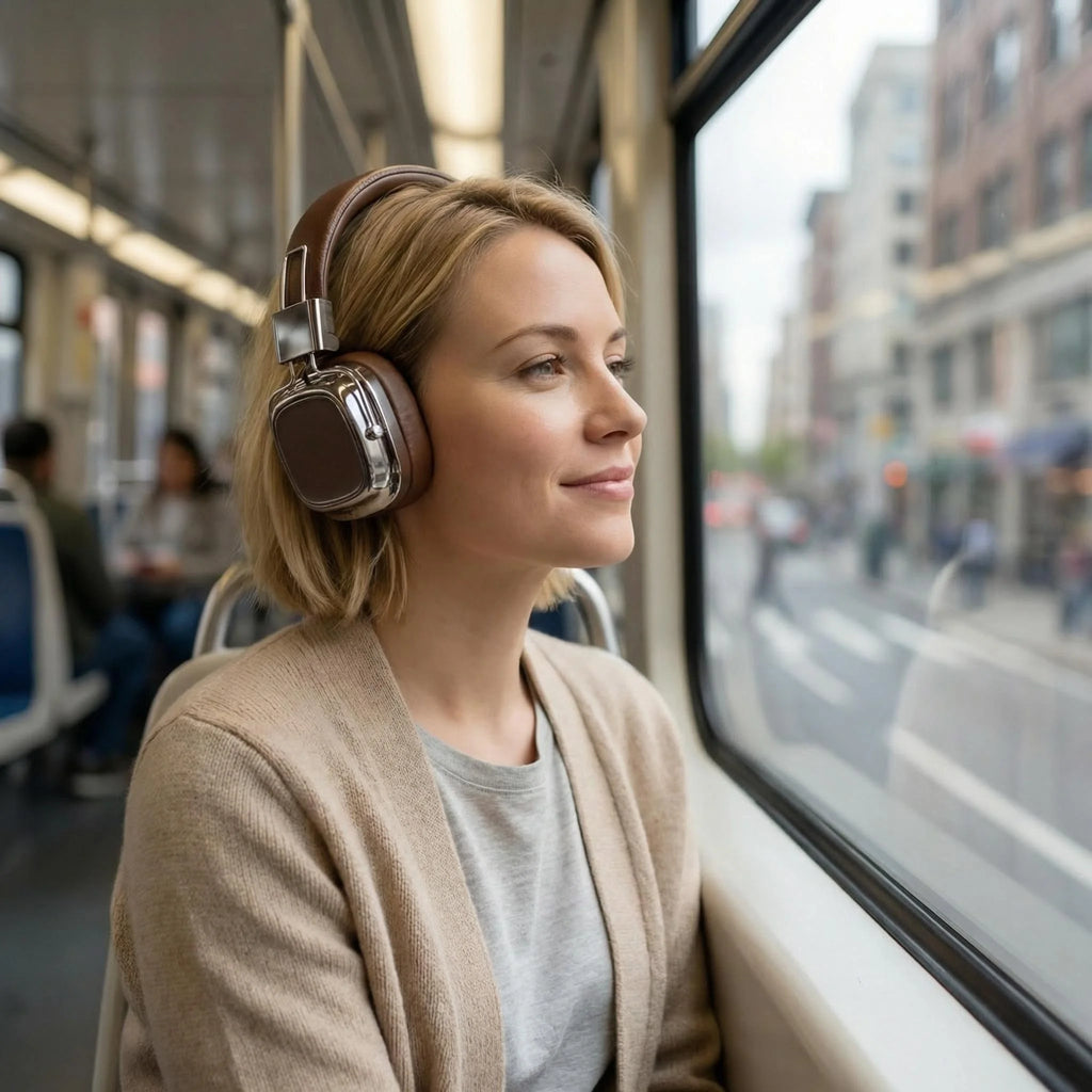 Retro Leather Over-ear Headphones Wireless Bluetooth 5.3 Foldable Noise Cancelling Stereo Music Headset With Cable For Phone PC
