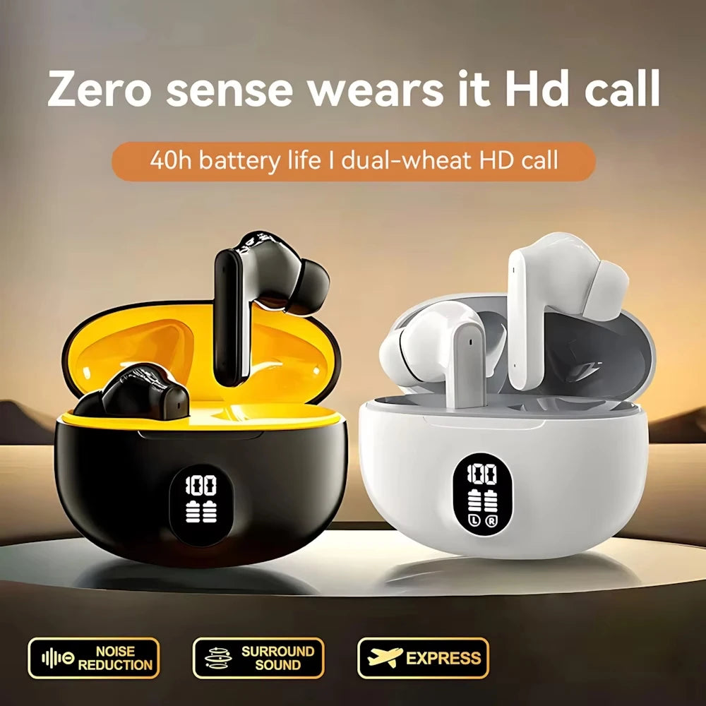 Mini Slim TWS Wireless Bluetooth Earbuds Noise Isolation Long Playtime Battery Built-In Mic for Hands-Free Calls Music Streaming