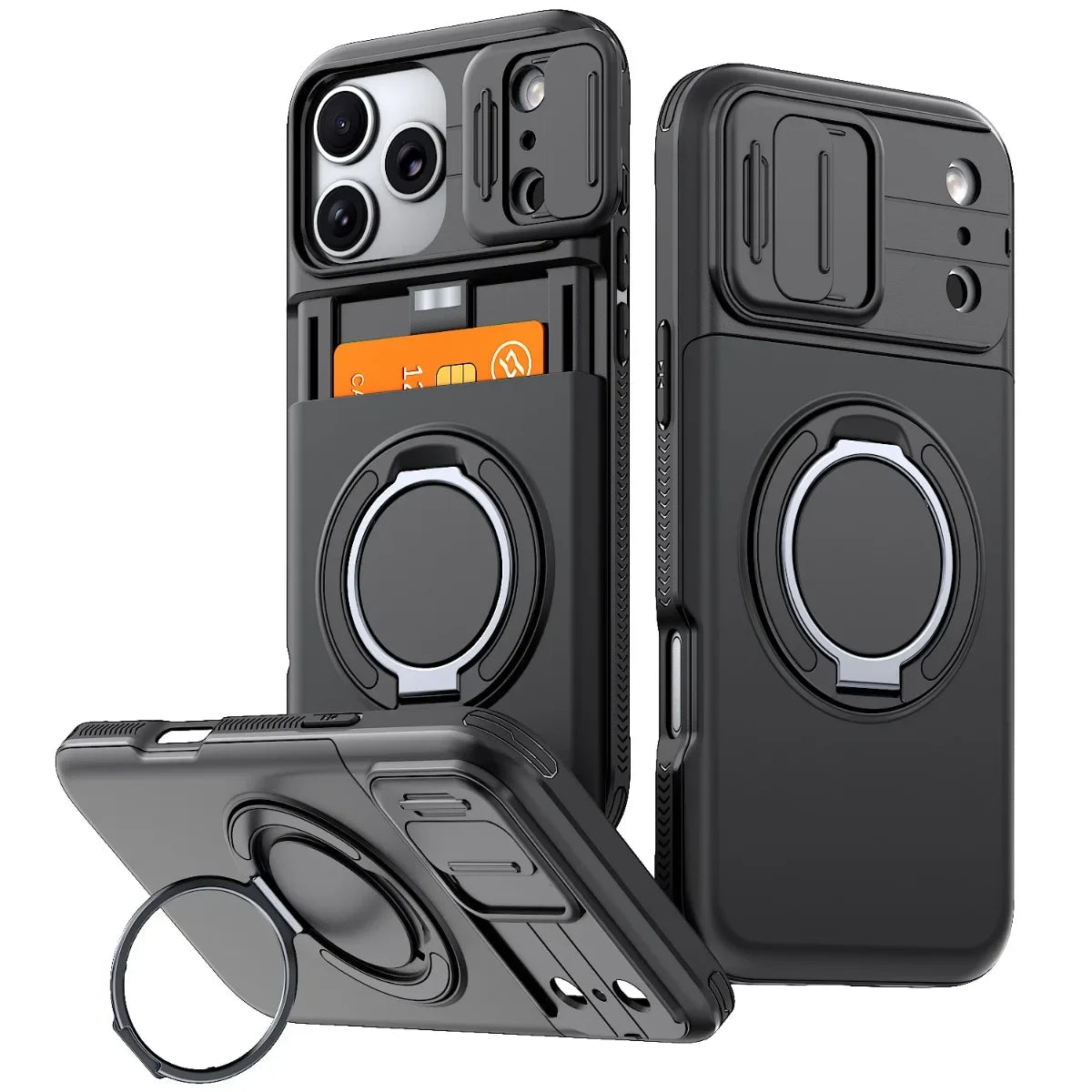 Heavy Duty Wallet Case for IPhone 18 17 16 15 14 13 12 Pro Max 17E 16E Shockproof Armor & Card Stand Holder Cover