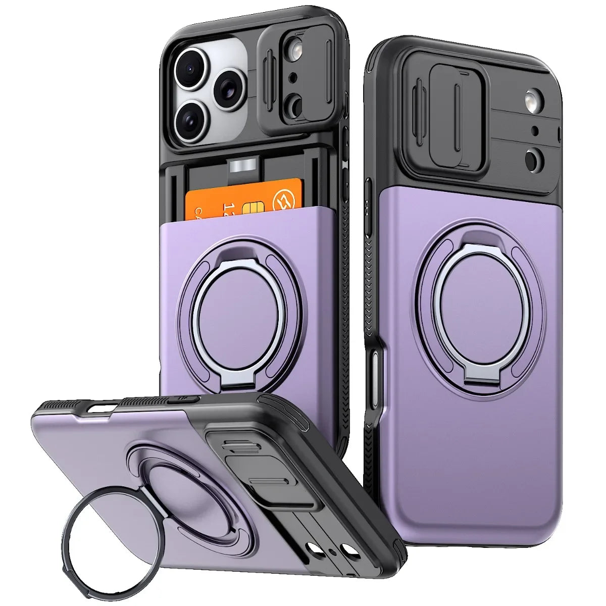 Heavy Duty Wallet Case for IPhone 18 17 16 15 14 13 12 Pro Max 17E 16E Shockproof Armor & Card Stand Holder Cover