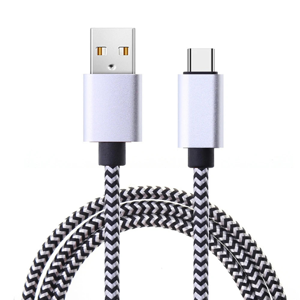 3M USB A To Type C Cable Date Sync Line 3A Mobile Phone Fast Charger Cable Braided Wire Charger Cable For Xiaomi Huawei Android