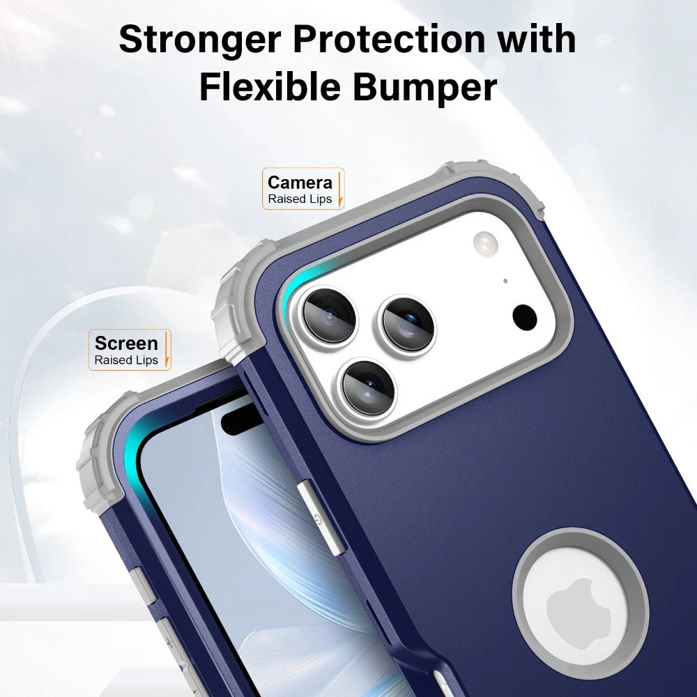 Heavy Duty Armor Defender Phone Case For iPhone 18 17 16 15 14 13 Pro Max Plus 17Air with Logo View Shockproof Protection Cover