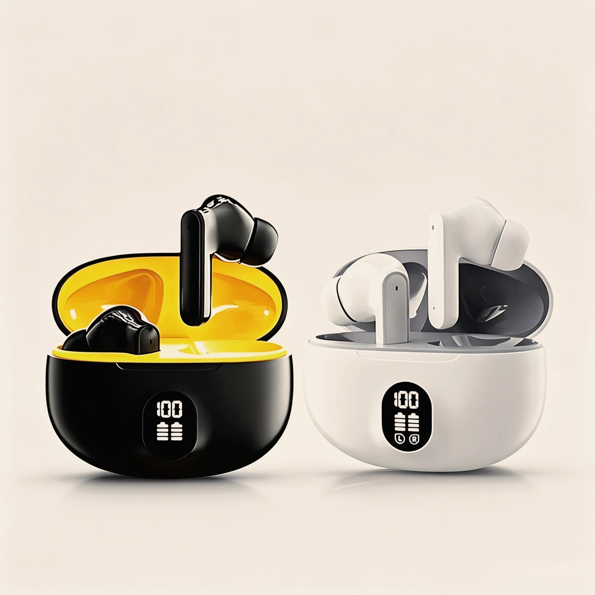Mini Slim TWS Wireless Bluetooth Earbuds Noise Isolation Long Playtime Battery Built-In Mic for Hands-Free Calls Music Streaming