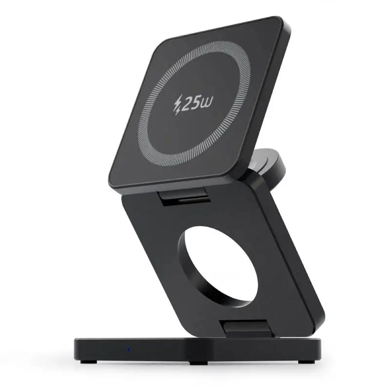 Qi1/Qi2.2 Foldable 3-in-1 Magnetic Wireless Charging Station for iPhone 12~17 Series AirPods iWatch Portable Travel Charger