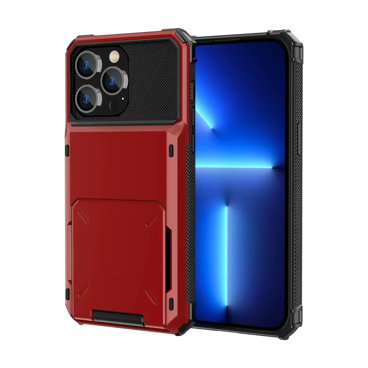 Card Holder Case For iPhone 18 Pro Max 17e 17 Pro Max 16 15 14 13 Heavy Duty Wallet Hidden Flip Slot Protective Hard Back Cover