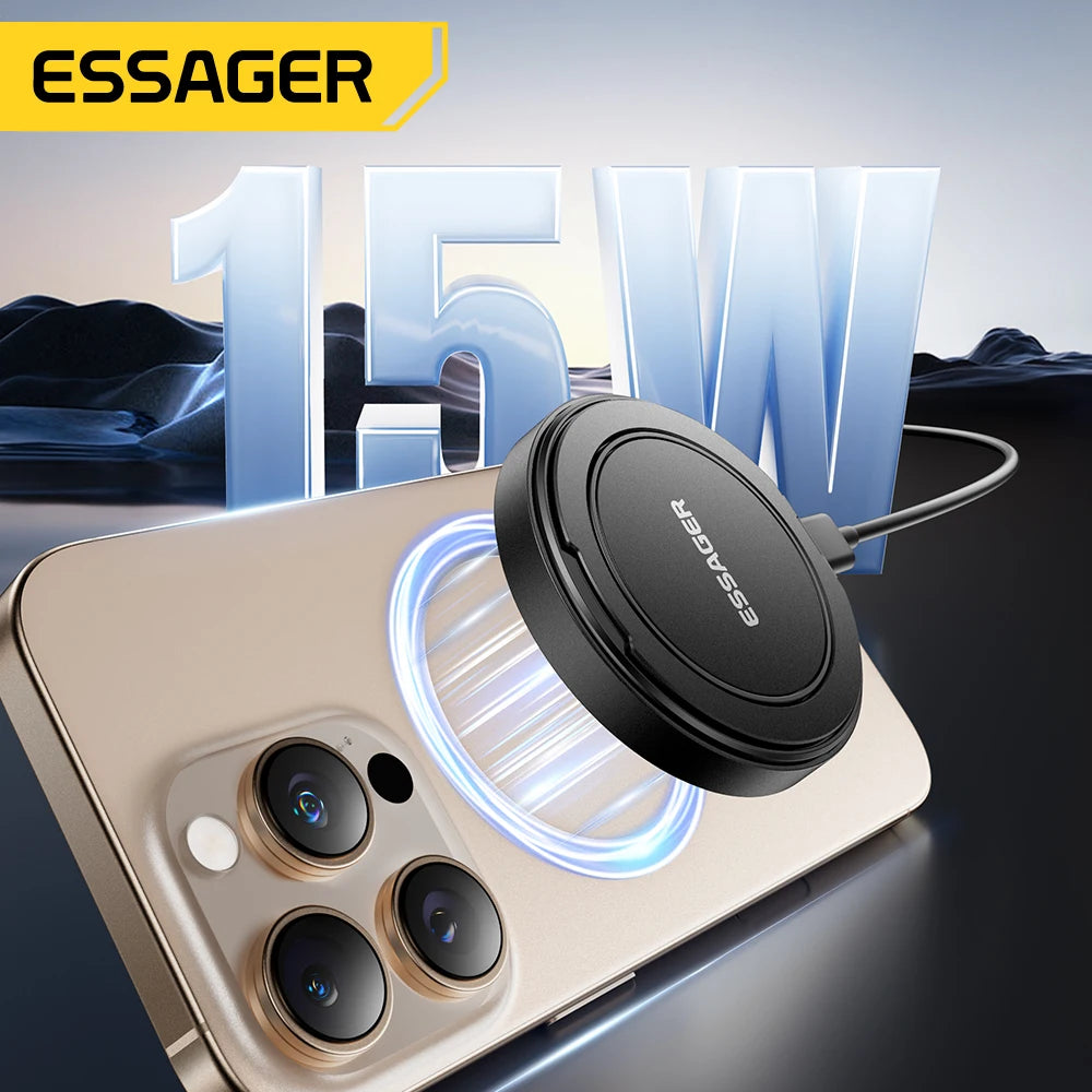 Essager 15W Magnetic Wireless Charger Stand 2-in-1 Charging Stand For iPhone 15 16 14 13Pro Max AirPods For MagSafe Fast Charger
