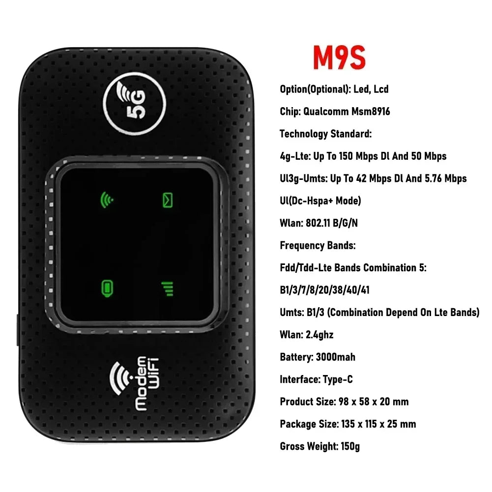 4G 5G WiFi 6 Mobile Hotspot Router Support 10 Users with SIM Card Slot Wireless Router Portable WiFi Hotspot for Home Travel