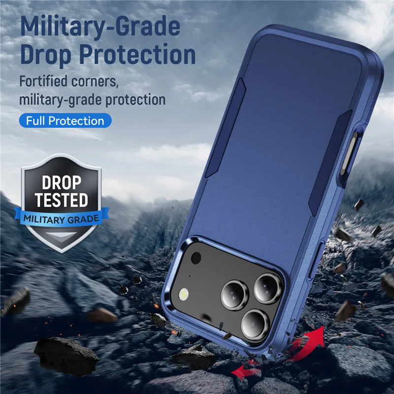 Heavy Duty Armor Shockproof Phone Case for IPhone 18 Promax 17 Air 16 15 14 Plus 13 12 11 Pro Max Hard PC Protector Back Cover
