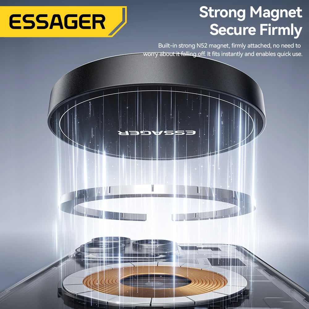 Essager 2-in-1 Magnetic Wireless Charger 15W With Holder Portable Fast Charging For iPhone 16 15 14 Pro Max iWatch Huawei Xiaomi