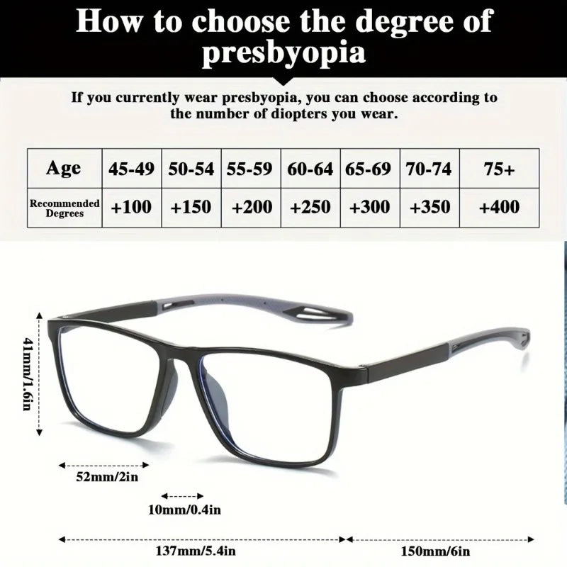 4pcs Reading Glasses Box Men's Reading Glasses New Fashion Decorative Glasses