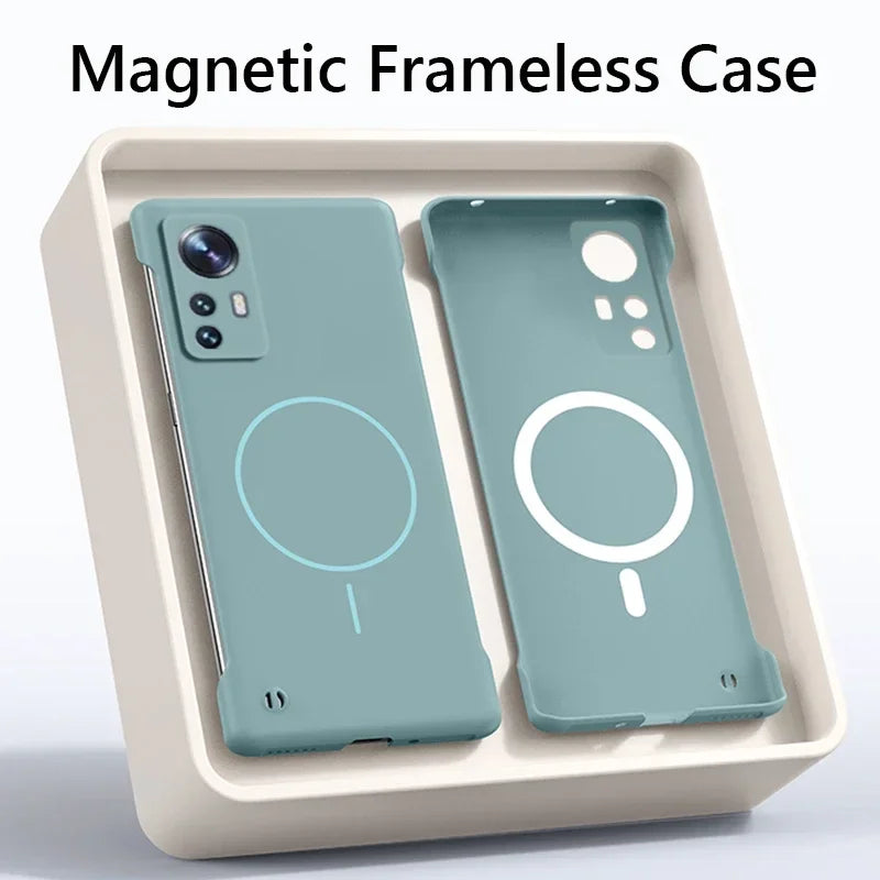 For Xiaomi 12  Frameless Magnetic Wireless Charging Phone Case For Xiaomi 12 Pro 12X Xiaomi12Pro 5G Slim Hard Back Cover