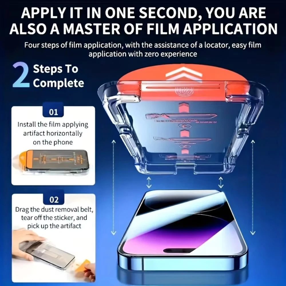 1-3Pcs HD Screen Protectors for iPhone 17 Pro Max 18 16 15 14 13 12 Mini 11 16e 16 Plus XR XS 6 7 8 Dust Free Installation Glass
