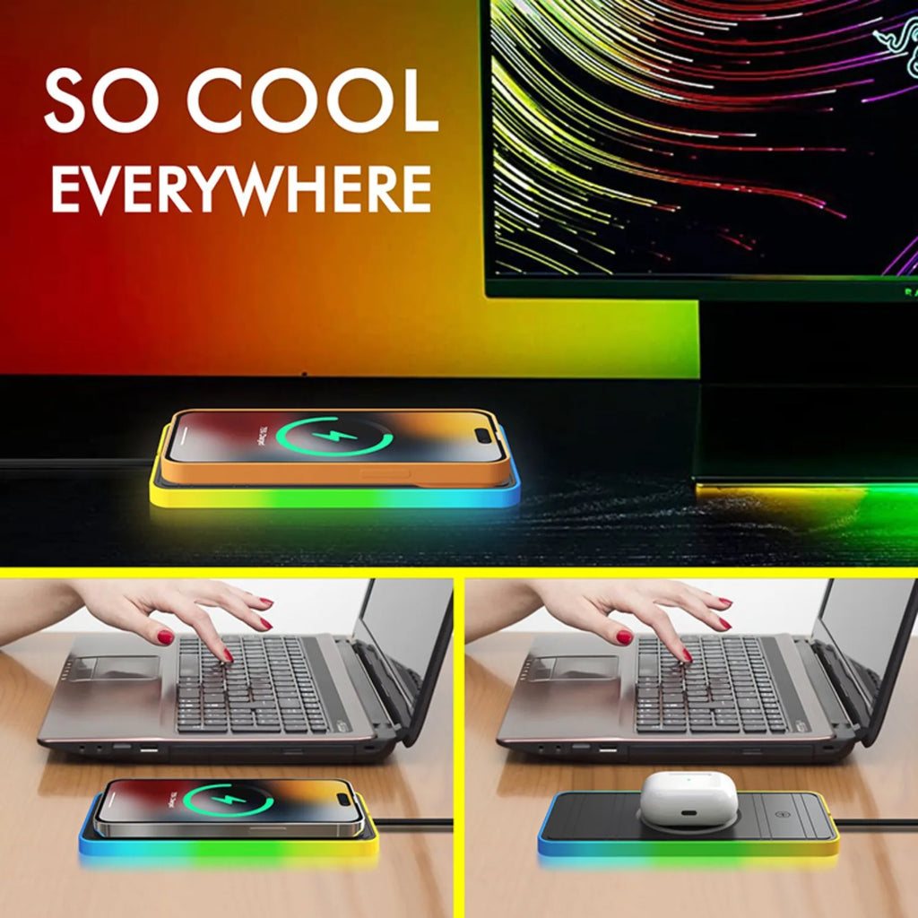 15W Magnetic Wireless Car Charger Pad RGB Pad for Magsafe Wireless Charger for iPhone17 16 15 14 13 12 11 Pro Max Fast Charging