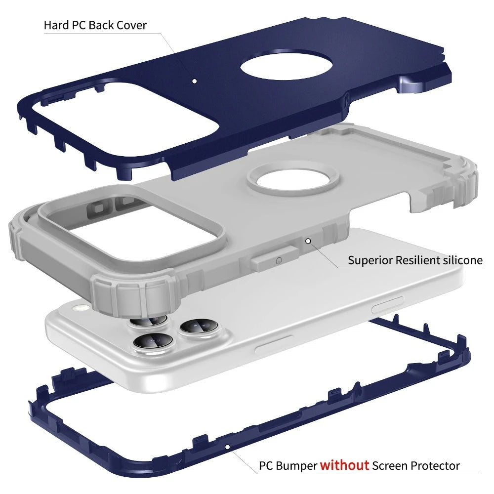 Heavy Duty Armor Defender Phone Case For iPhone 18 17 16 15 14 13 Pro Max Plus 17Air with Logo View Shockproof Protection Cover