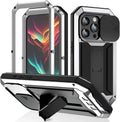 Heavy Duty Rugged Metal Case for iPhone, Case for iPhone 17 16 15 14, 13 Pro Max, Screw Military Shockproof Cover with Screen Ca
