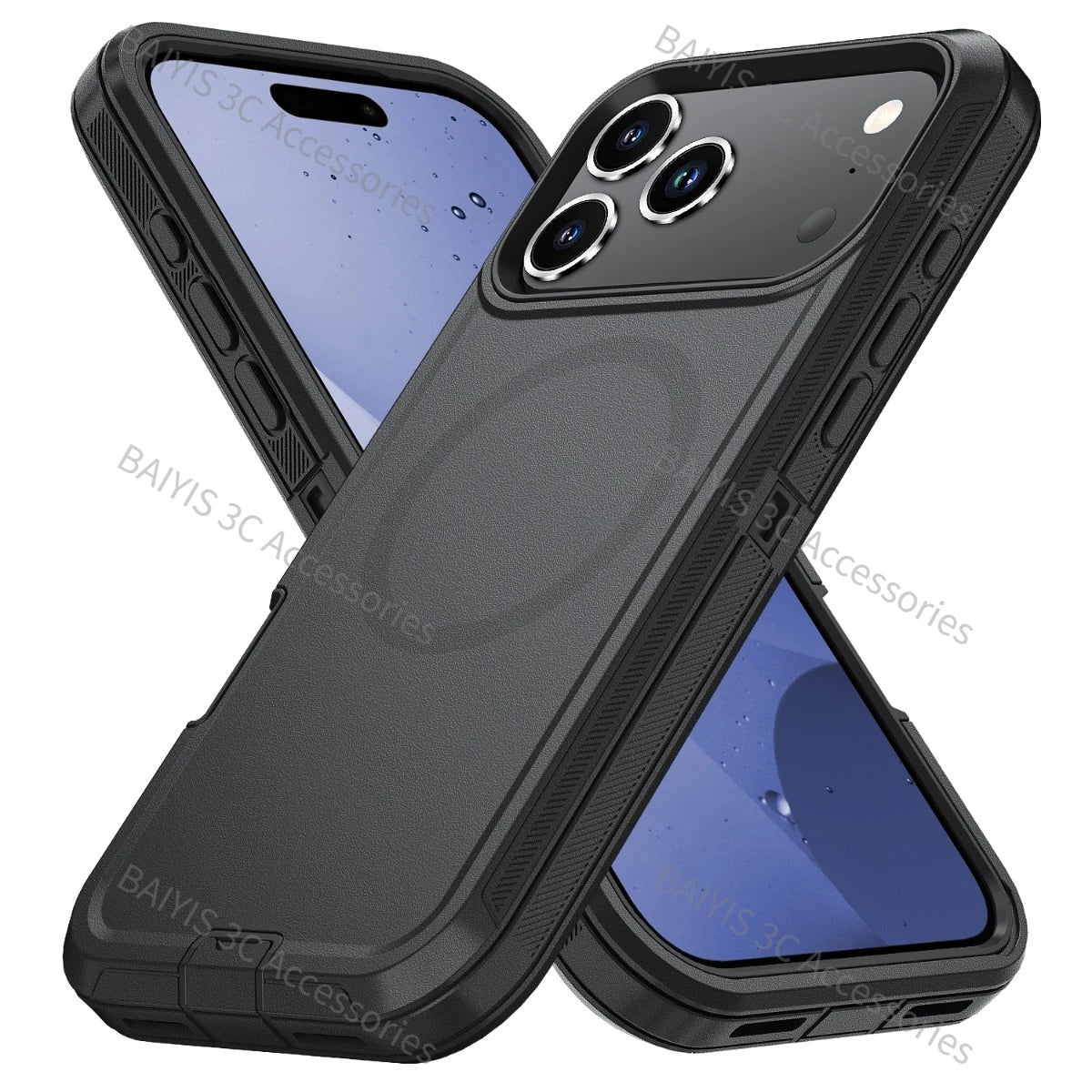 Heavy Duty Hybrid Defender 3-Layer Phone Case for iPhone 13 14 17 18 Pro Max 16 15 Plus Air for Magsafe Rugged Armor Cover Funda