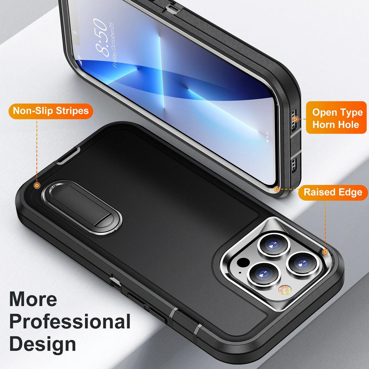 PKCASE Heavy Armor Shockproof Case For iPhone 18 17 Air 16 15 14 Plus 13 12 11 Pro Max Bracket Phone Cover For iPhone 16e