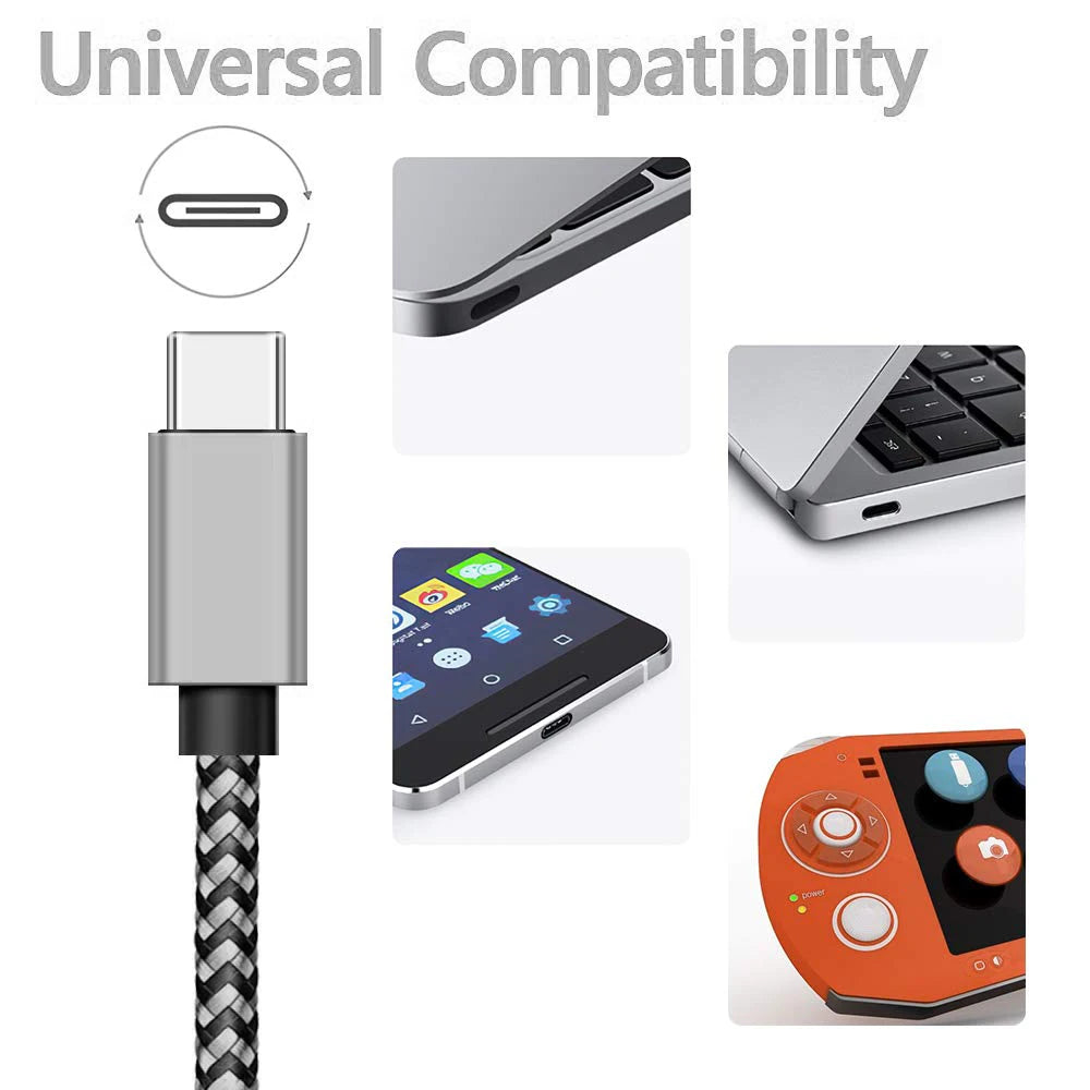 3M USB A To Type C Cable Date Sync Line 3A Mobile Phone Fast Charger Cable Braided Wire Charger Cable For Xiaomi Huawei Android