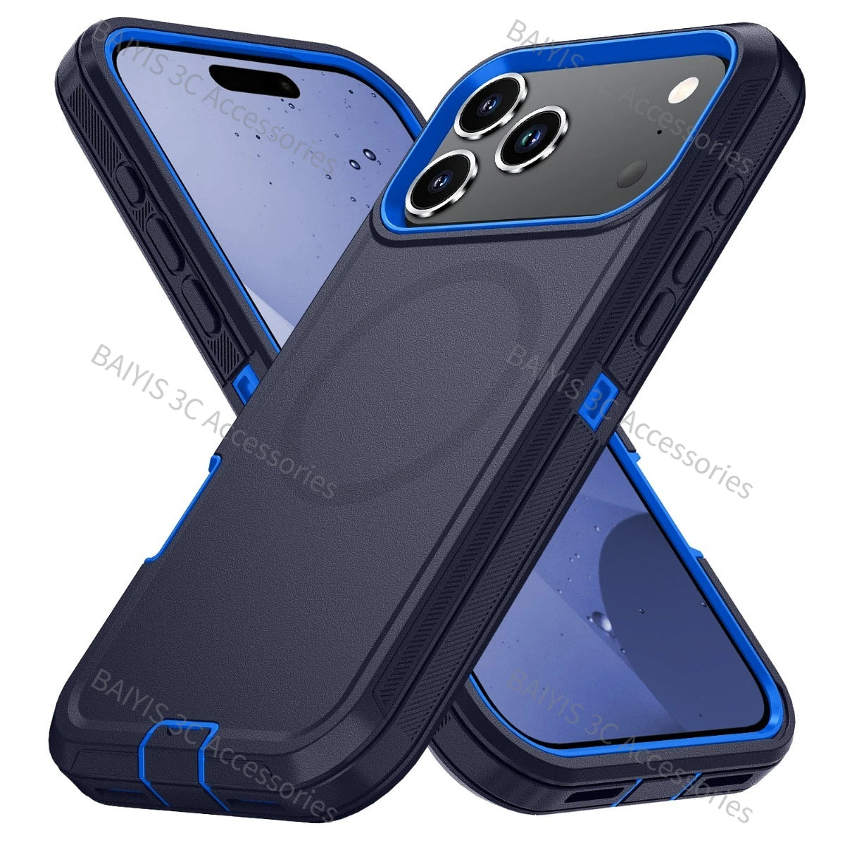 Heavy Duty Hybrid Defender 3-Layer Phone Case for iPhone 13 14 17 18 Pro Max 16 15 Plus Air for Magsafe Rugged Armor Cover Funda