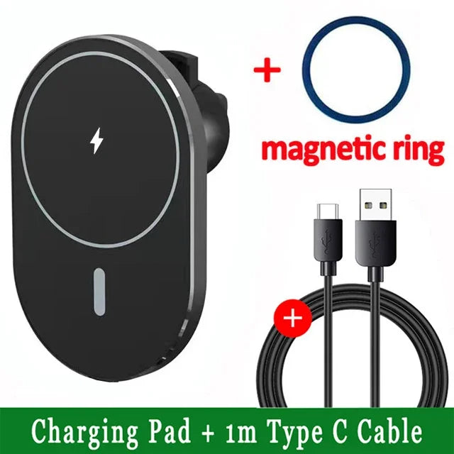 15W Magnetic Car Wireless Chargers Air Vent Phone Holder For Magsafe iPhone 17 16 15 14 13 12 Pro Max Car Fast Charging Stand