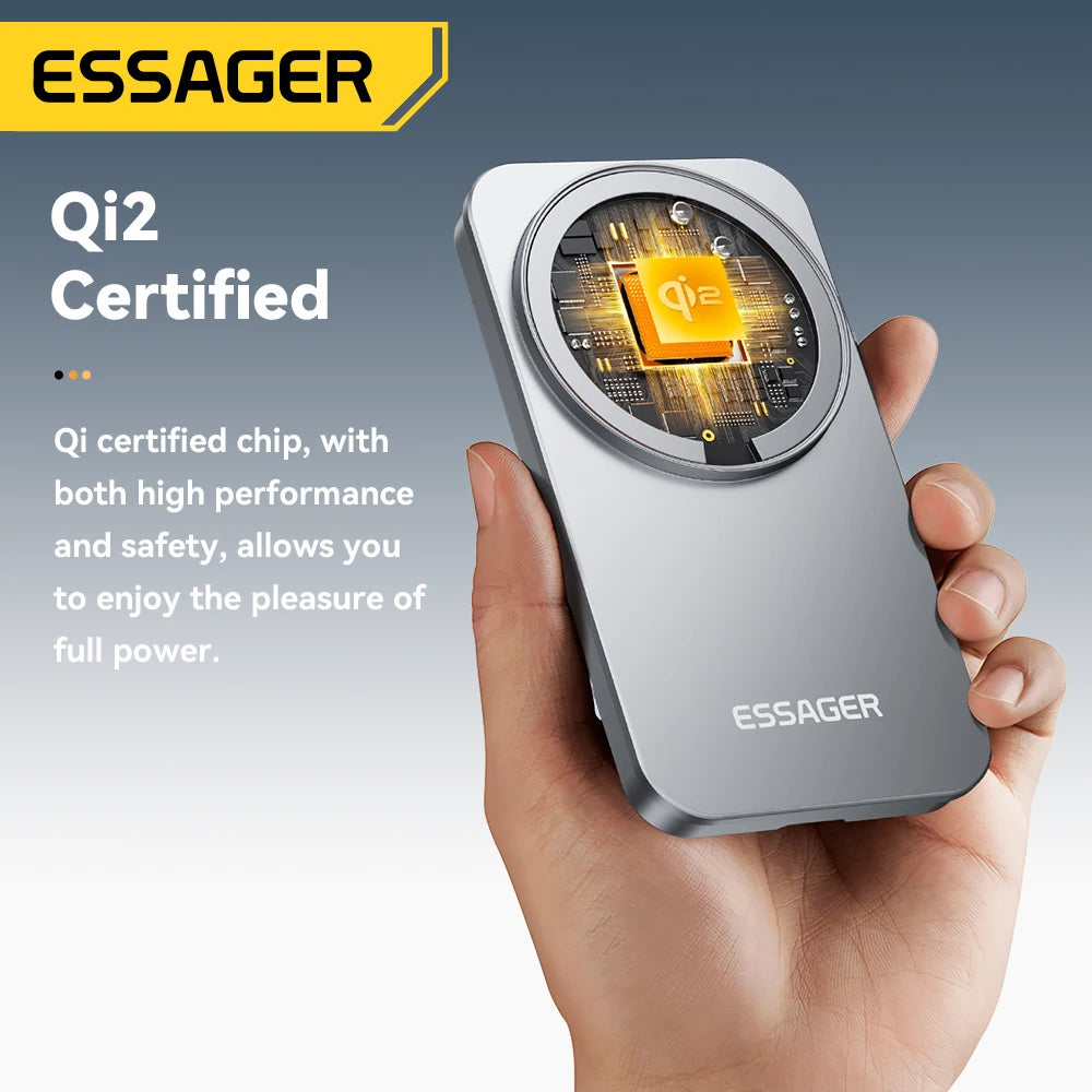 Essager 2-in-1 Wireless Charger Qi2 15W Magnetic Wireless Charging Stand For iPhone 17 16 15 14 Pro AirPods iWatch 8 9 Charger