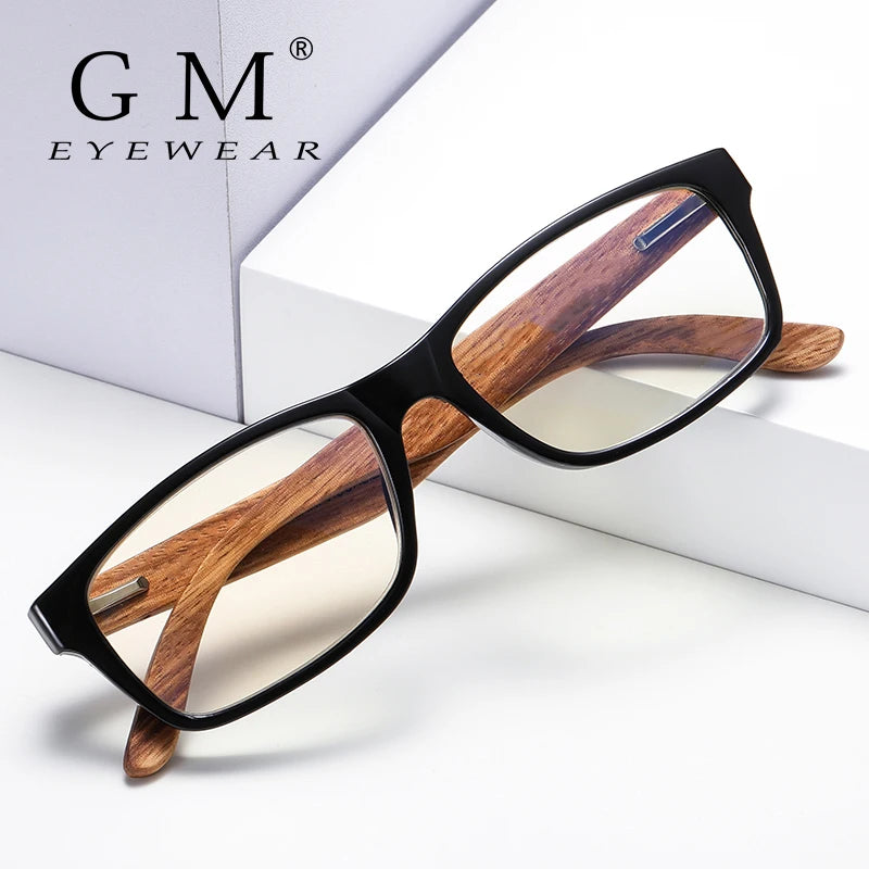 GM-Retro Anti-Blue Reading Glasses, Fashionable Future, Bamboo and Wood Reading Glasses for Men and Women, Reading Glasses