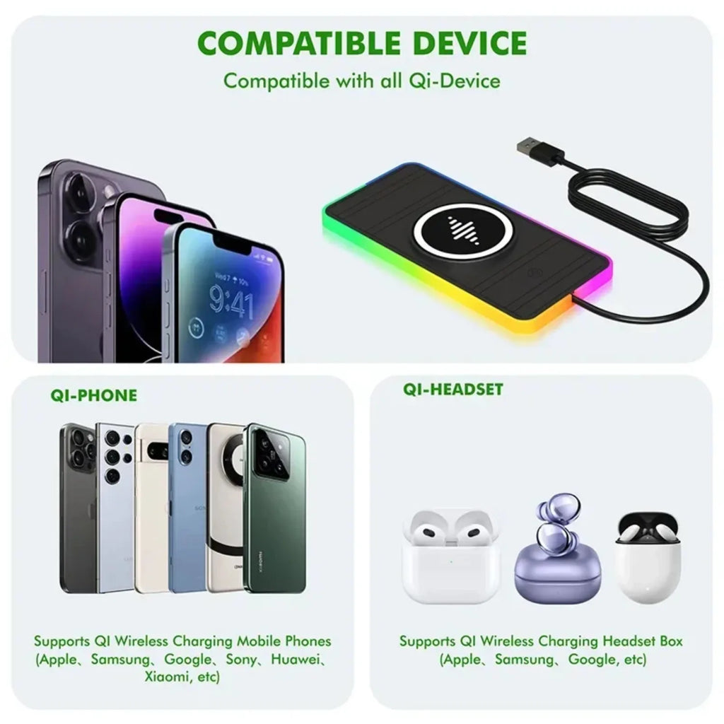 15W Magnetic Wireless Car Charger Pad RGB Pad for Magsafe Wireless Charger for iPhone17 16 15 14 13 12 11 Pro Max Fast Charging