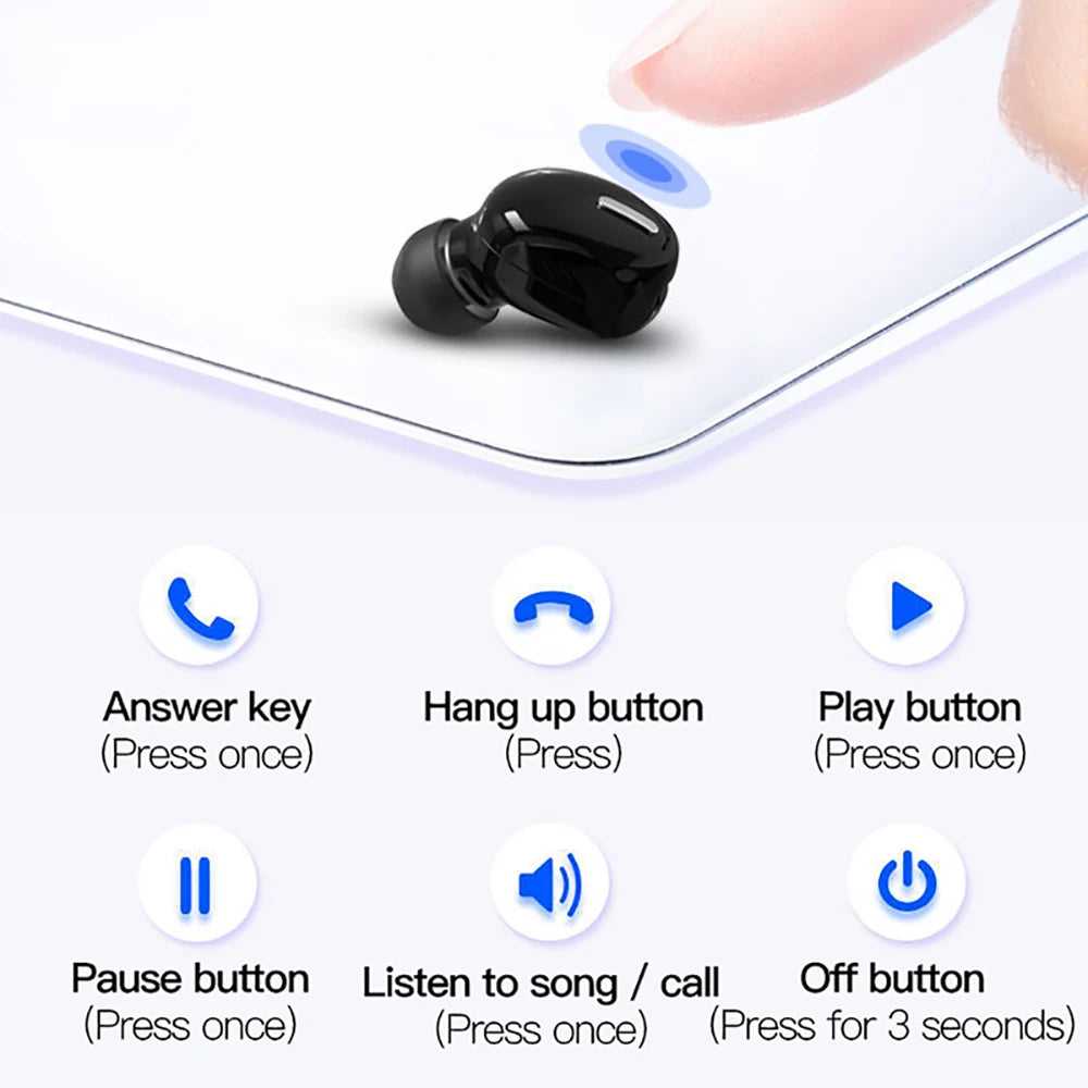 X9 Mini Wireless Earphones Invisible Single Mini Sports Bluetooth Headphone Handsfree Stereo Headset With Mic For Mobile Phone