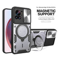 For Motorola Edge 30 Ultra Phone Case Edge 30 Ultra Heavy Duty Rugged Armor Magnetic Bracket CaseSlide Camera Protection Cover