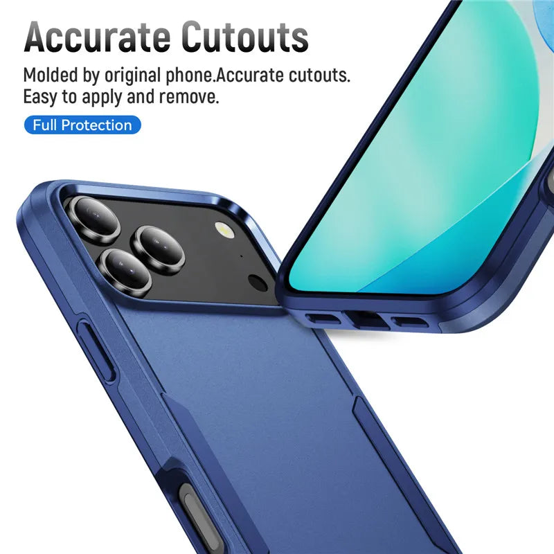 Heavy Duty Armor Shockproof Phone Case for IPhone 18 Promax 17 Air 16 15 14 Plus 13 12 11 Pro Max Hard PC Protector Back Cover