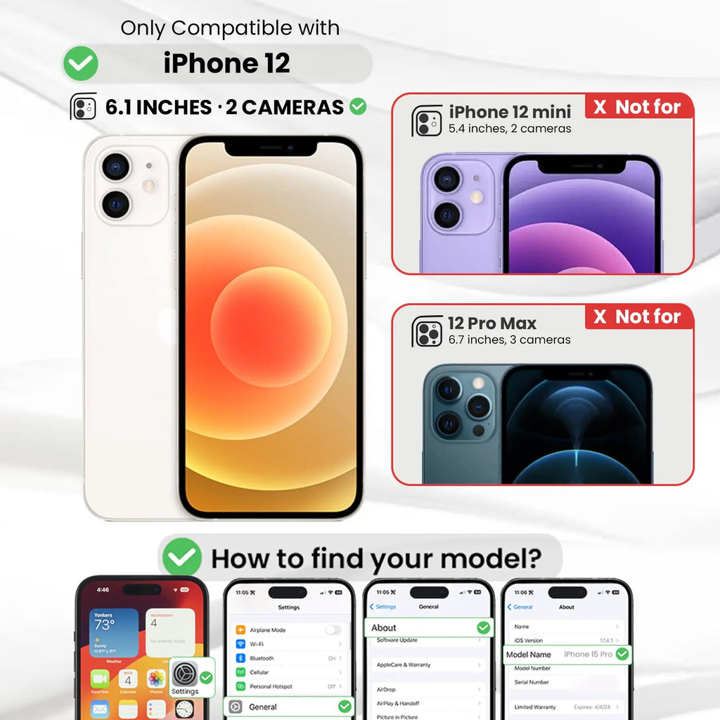 Entronix Clear Screen Protector Compatible with iPhone 12 - 2-Piece Combo