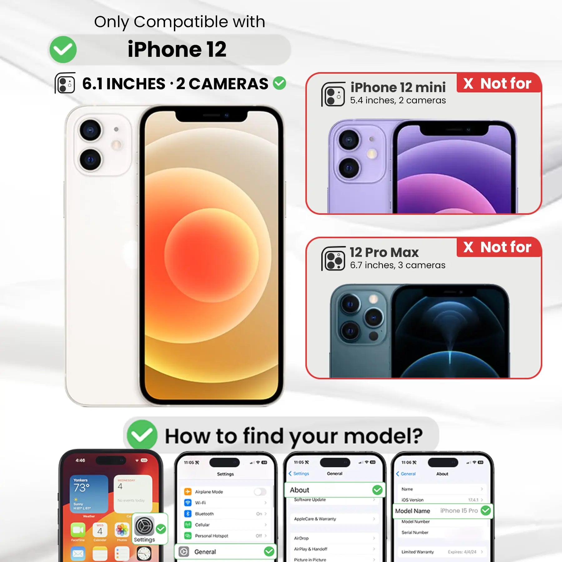 Entronix Clear Screen Protector Compatible with iPhone 12 - 2-Piece Combo
